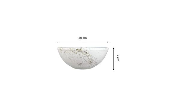 Bitki Tasarımı Ev Dekorasyon Beyaz Üzeri Gold Mermer Efektli Aranjman Sunumluk Toprak Saksı 20 Cm Çap - 2