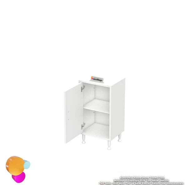 Modilayn SÖKE Küçük Alanlar İçin Akıllı Çözümler 50x75x32,5 cm’ lik 1 Kapaklı 2 Göz Raf Dolap - 7