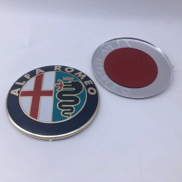 ALFA ROMEO ÖN ARKA LOGO 1 TAKIM JANT LOGO 1 ADET DİREKSİYON LOGO TAKIMI (GOLD-YEŞİL) - 4