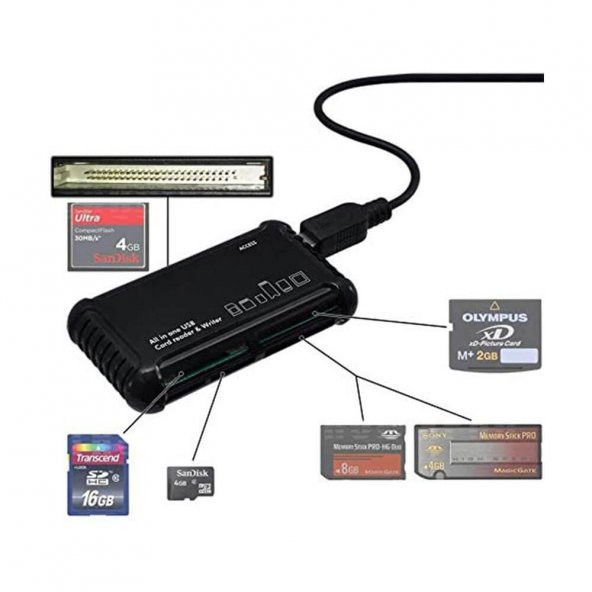 Compact Flash CF Çoklu Kart Okuyucu SD MMC CF MS