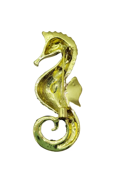 İnci ve Renkli Denizatı Broş - 4