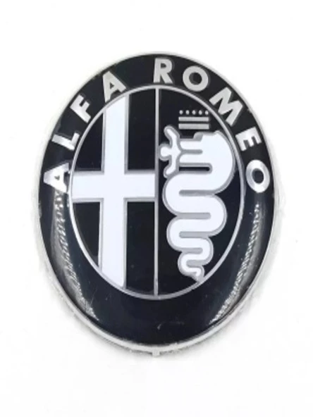 ALFA ROMEO ÖN ARKA LOGO 1 TAKIM JANT LOGO 1 ADET DİREKSİYON LOGO TAKIMI (SİYAH-GÜMÜŞ) - Resim 2