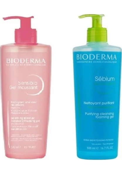 Bioderma Sensibio Foaming Gel 500 ML + Sebium Foaming Gel 500 ML PUANSIZ