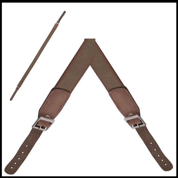 Uyguna-Yakala  Haki/Kahverengi Tüfek Askı Kayışı Lastik - 047-H - Resim 2