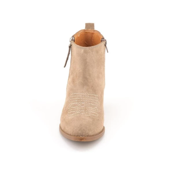 MAMMAMİA D24KB-1720 TOPUKLU SÜET DERİ WESTERN KADIN BOT - Resim 7