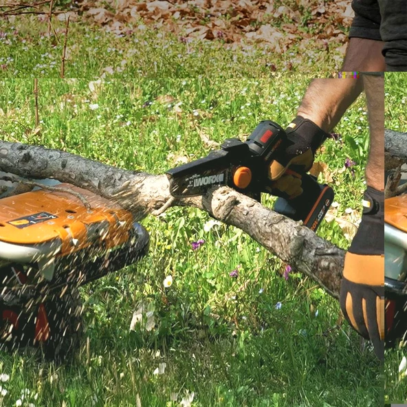 WORX WG325E 20Volt 2.0Ah Li-ion 12CM Profesyonel Şarjlı Kömürsüz Zincirli Testere - 5