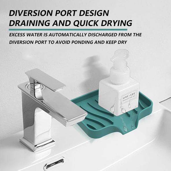 TİNEKE Silikon Mutfak, Banyo Su Giderli Vantuzlu Esnek Sabunluk GRİ Renk - 3