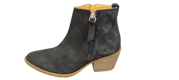 MAMMAMİA D24KB-1720 TOPUKLU SÜET DERİ WESTERN KADIN BOT - Resim 12