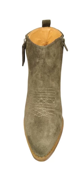 MAMMAMİA D24KB-1720 TOPUKLU SÜET DERİ WESTERN KADIN BOT - Resim 9