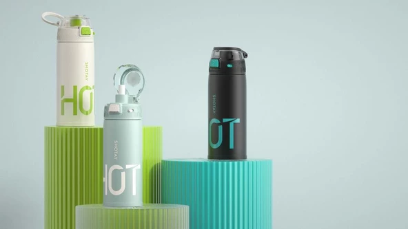 Shotay Çelik Termos Matara 530Ml Siyah - 7