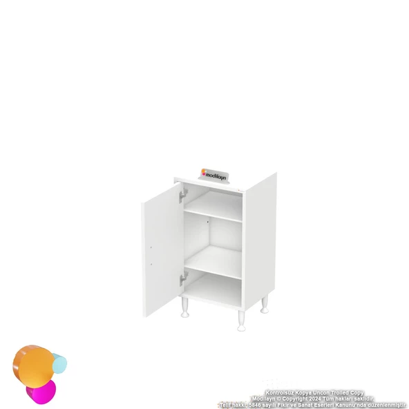 Modilayn SÖKE Küçük Alanlar İçin Akıllı Çözümler 50x75x32,5 cm’ lik 1 Kapaklı 3 Göz Raf Dolap - 7
