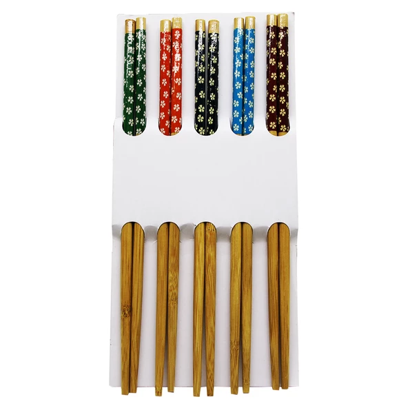 BAMBOO CHOPSTİCKS DESENLİ BAMBU 10 PARÇA  STICK ÇİN ÇUBUK SUŞİ KAŞIK (4825)