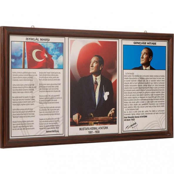 3 LÜ AHŞAP ÇERÇEVE MİLLİ LEVHA SETİ - 1