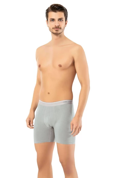 Erdem Erkek Pamuk Elastan Uzun Boxer 1470 - 3 Adet  Gri 3XL