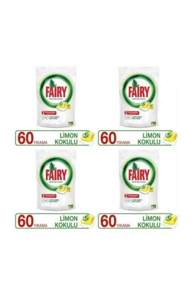 Fairy 60x4  240 Tablet Avantaj Paket Limon Kokulu