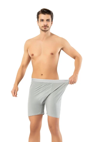 Erdem Erkek Pamuk Elastan Uzun Boxer 1470 - 6 Adet  Beyaz M - Resim 7