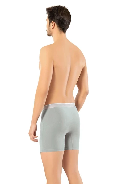 Erdem Erkek Pamuk Elastan Uzun Boxer 1470 - 6 Adet  L Gri - Resim 5