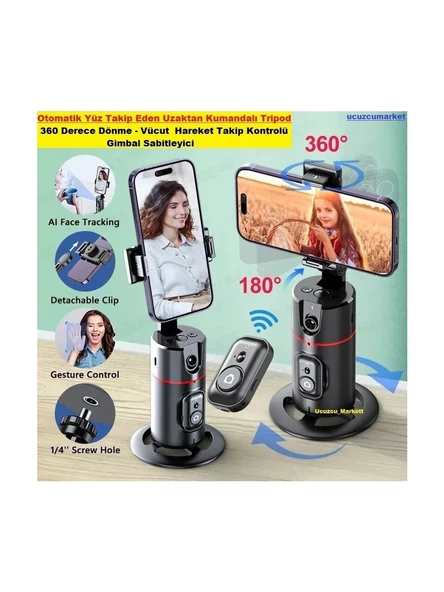 Yüz Takip Eden Uzaktan Kumandalı Otomatik Tripod - 2