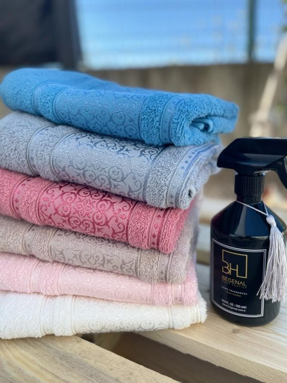 BEGENALHOME Jakarlı Twinner 6lı El ve Yüz Havlu Seti 30x50 cm Pamuklu