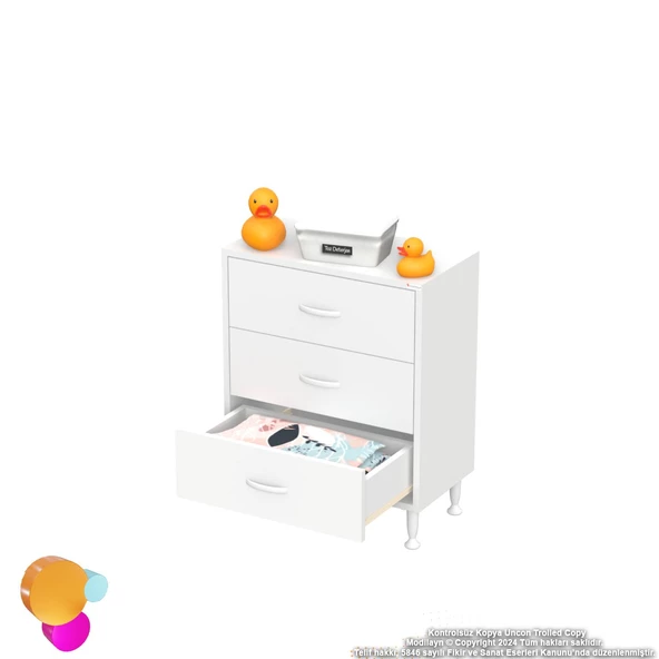 Modilayn SÖKE 3'lü Çekmece Banyo Dolabı 55x75x32,5 cm’ lik Çok Yönlü Çekmecelerle Daha Düzenli - Resim 6