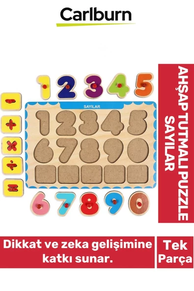 Özel Üretim Eğitici Öğretici Zeka Geliştirici Çocuk Ebeveyn Sayılar Ahşap Tutmalı Puzzle