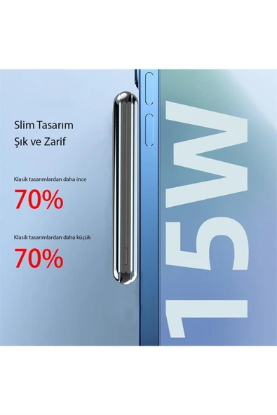 Earldom PD12 5.000 mAh 15W Kablosuz Şarjlı Pd Hızlı Şarj Magsafe Premium Powerbank - 2
