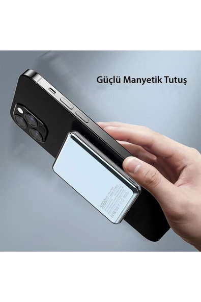 Earldom PD12 5.000 mAh 15W Kablosuz Şarjlı Pd Hızlı Şarj Magsafe Premium Powerbank - 3