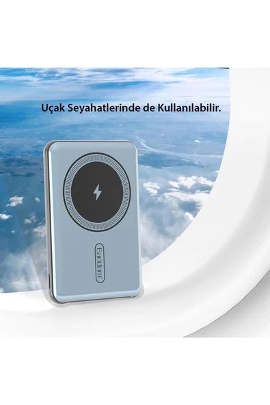 Earldom PD12 5.000 mAh 15W Kablosuz Şarjlı Pd Hızlı Şarj Magsafe Premium Powerbank - 5