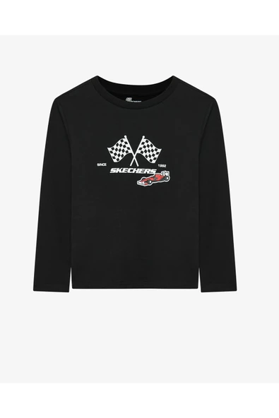 Skechers SK242065-001 B Graphic Tee Long Sleeve Erkek Çocuk Spor Tişört - Resim 6