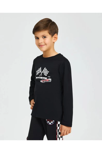 Skechers SK242065-001 B Graphic Tee Long Sleeve Erkek Çocuk Spor Tişört - Resim 2