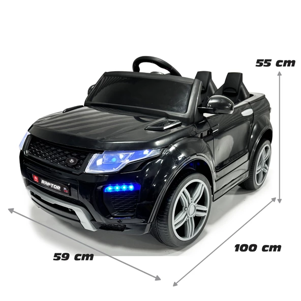 Raptor 12V Akülü Jeep Siyah Uzaktan Kumandalı Çocuk Arabası - 3