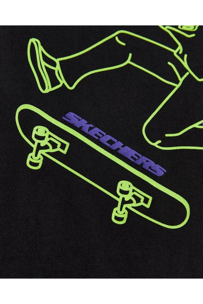 Skechers SK242068-001 B Graphic Tee Loose Fit Erkek Çocuk Spor Tişört - 5