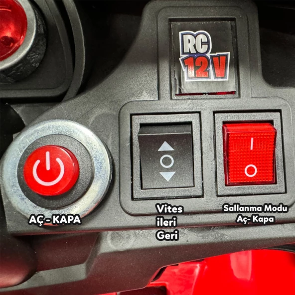 Raptor 12V Akülü Jeep Siyah Uzaktan Kumandalı Çocuk Arabası - 9