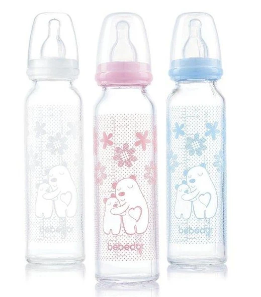 Bebedor Isıya Direnç/Dayanıklı Cam Biberon 250ML (Kod:41302) Seçenekli