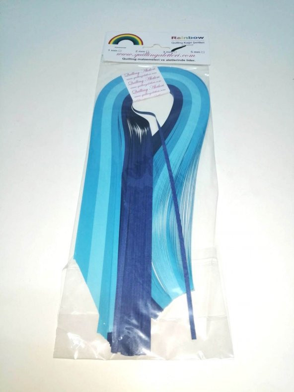 Okyanus Serisi 4 Farklı Ton Mavi Renkli 200 Adetli Quilling Kağıdı 3mm