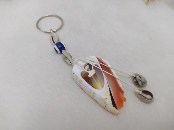 Anahtarlık Deniz Kabuğu Nazar Boncuklu Anahtarlık Çanta Süsü - 2