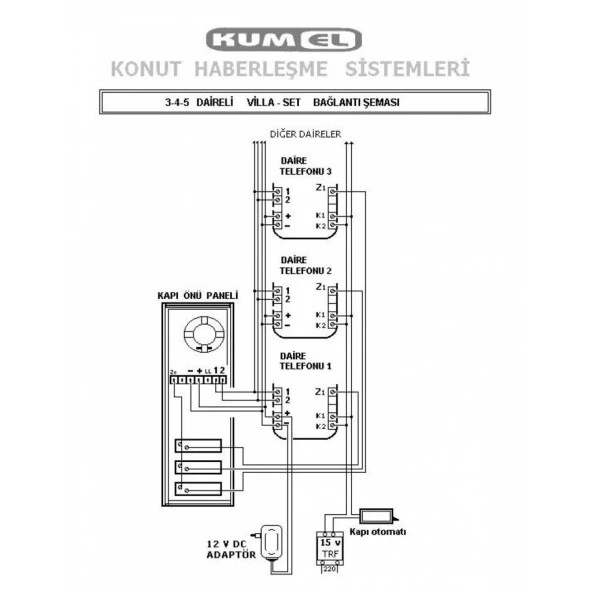 Kumel 1 Li Villa Set Hoparlörlü Zil Paneli Mvp 01 - 3