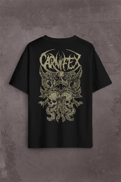 Gothic Oversize Tişört Carnifex Rock Black Metal Death Music Müzik Sırt Ön Baskılı