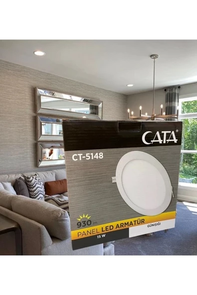 Cata 5 Adet 15 Watt Panel Led Ct-5148 Günışığı Alüminyum Kasa - 2
