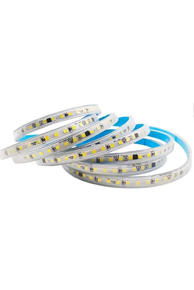 enparlak Şerit Led 220 Volt Trafosuz Yapışkanlı Dış Mekan Amber Işık Fiş + 20 Metre CT-4477