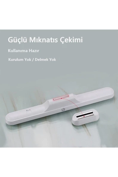 GARRA Mıknatıslı Şarjlı Led Işık Micro Usb Şarjlı Kablosuz Led Lamba 3 Farklı Işık Cata Martı Led Aplik - 7