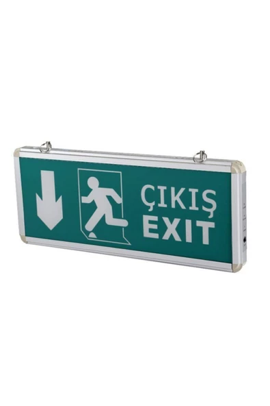 Cata Ct-9167 Exit-acil Çıkış Levhası Aşağı Ok Ledli Çift Yönlü (( Şarjlı ))