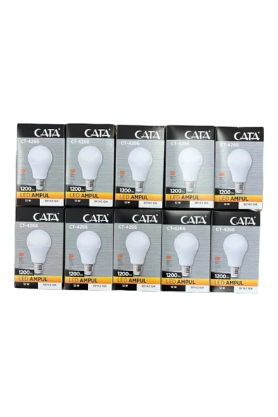 Cata 12w Led Ampul Beyaz Işık 10 Adet