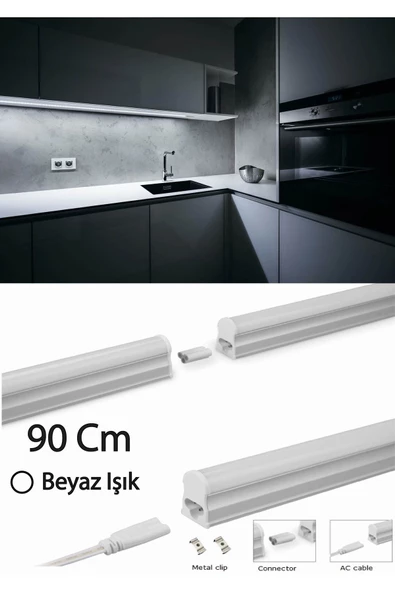 Cata Mutfak Tezgah Aydınlatması-raf Aydınlatması 90cm Led Anahtarlı Set- Beyaz