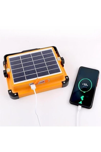 Cata Noas Güneş Enerjili Solar 200w Watt Led Projektör Taşınabilir Sarı Beyaz Ve Çakar Işık Lamba - 4