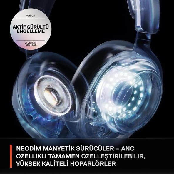 SteelSeries Arctis Nova Pro Beyaz Kablolu/Kablosuz Kulak Üstü Oyuncu Kulaklığı Teşhir - Resim 5