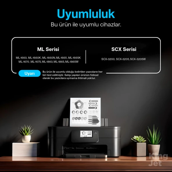 KingJET® MLT-D104S 10'lu Paket - Samsung Uyumlu Çipli Muadil Toner - 3