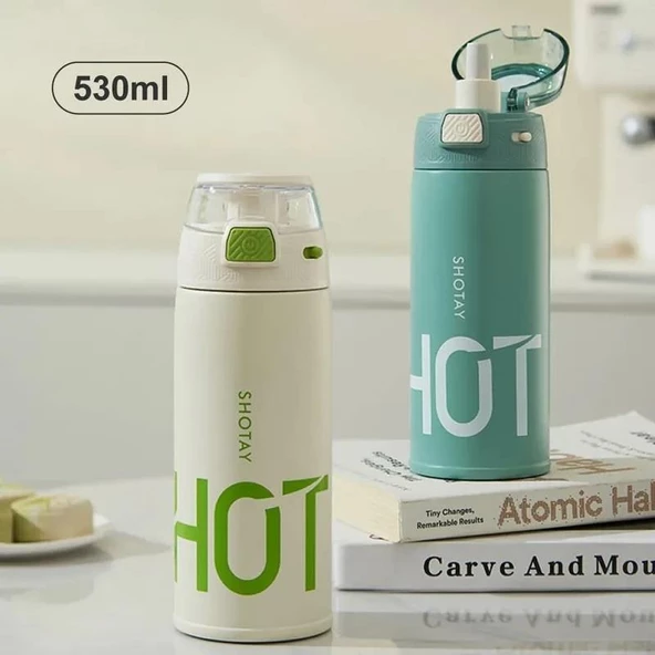 Shotay Çelik Termos Matara 530Ml Yeşil - 6