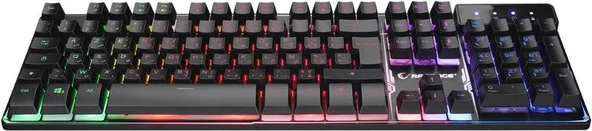 Rampage Siyah Usb Gökkuşağı Zemin Aydınlatmalı French/Arabic Layout Oyuncu Klavye + Mouse Set uyumlu Teşhir - 8
