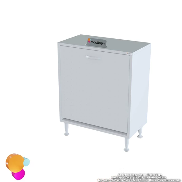 Modilayn SÖKE Banyo İçin Sihirli Kutu 60x75x32,5 cm’ lik 1 Göz Sepet Hazneli Mini Banyo Dolabı - Resim 8